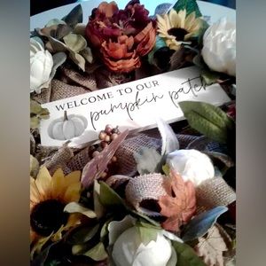 Holiday Wreath White Pumpkin Fall HandCrafted Patch Cottage Farm Harvest Custom…